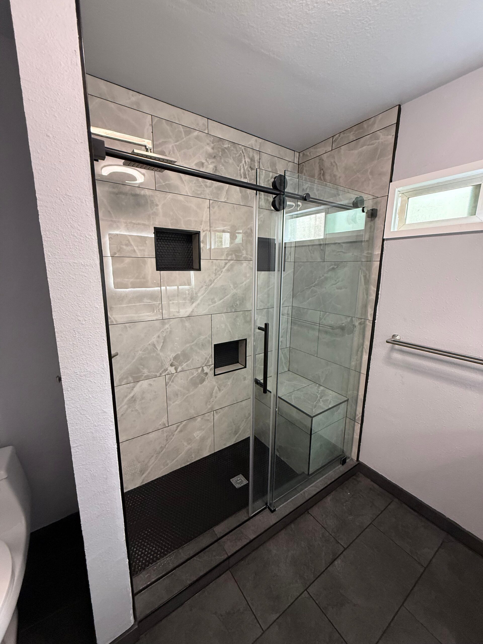 Glass shower door installation