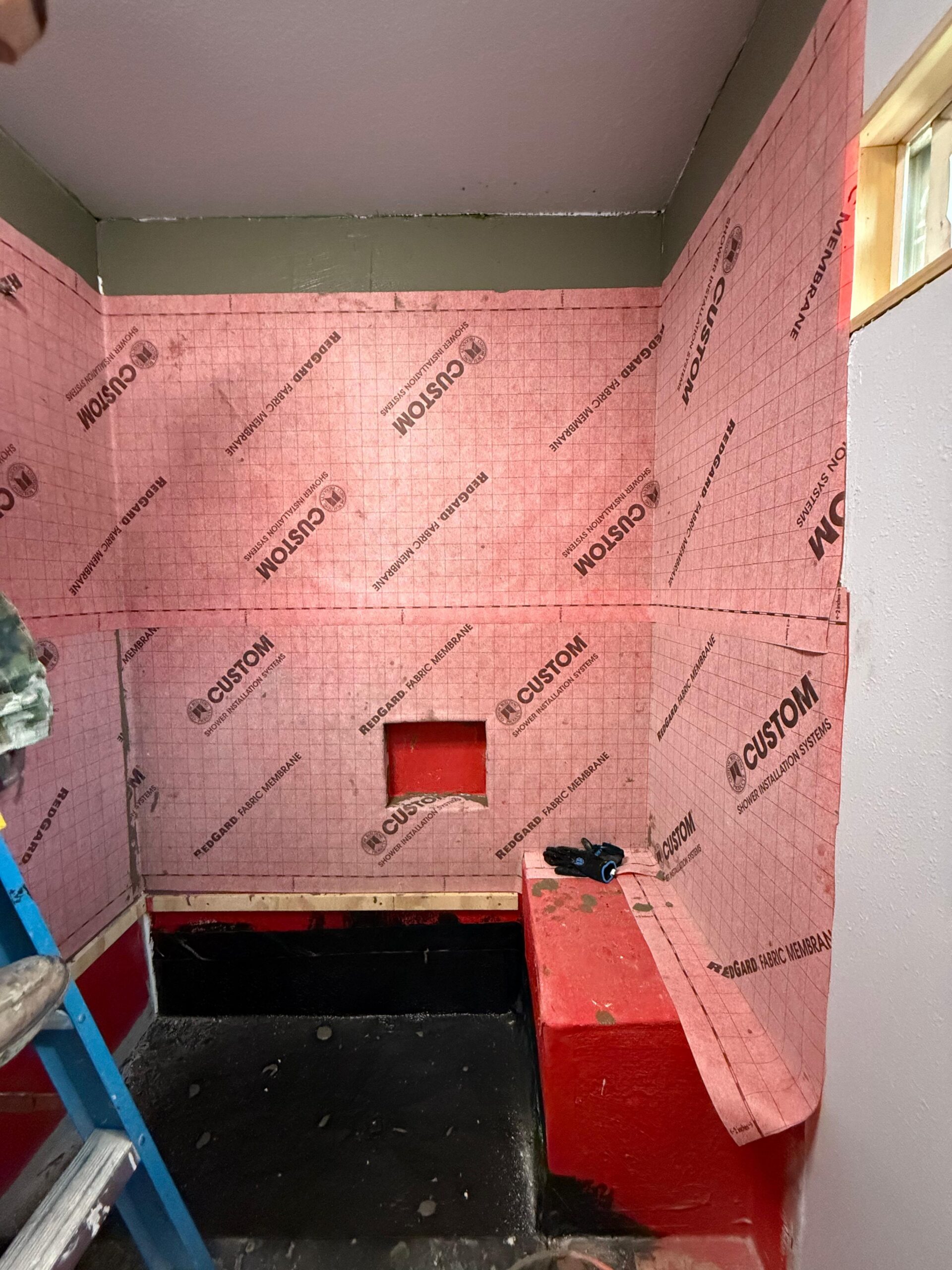 Shower waterproofing process