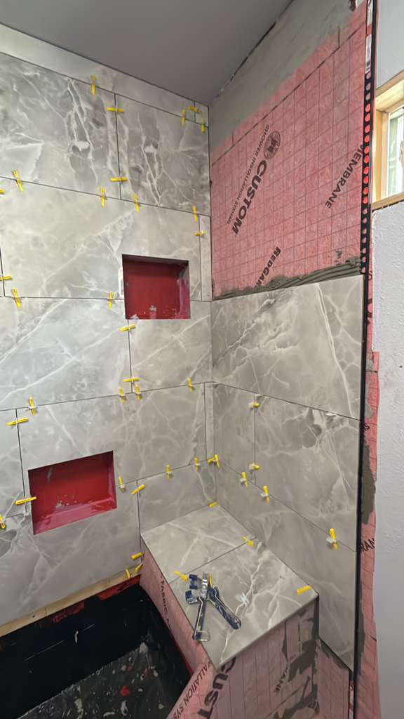 Tile shower installation